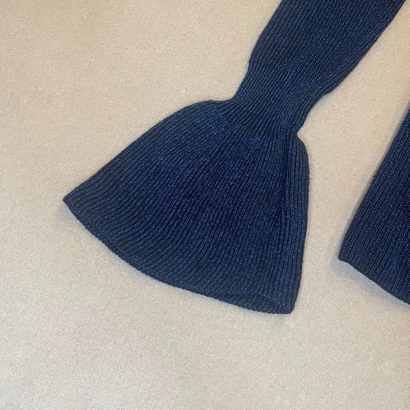 Fabienne Chapot Navy Metallic George Flared Sleeve Sweater Size XS - Picture 3 of 9